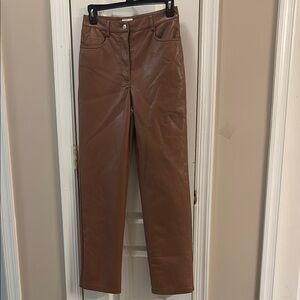 Brown Leatherette Women Jeans size 4